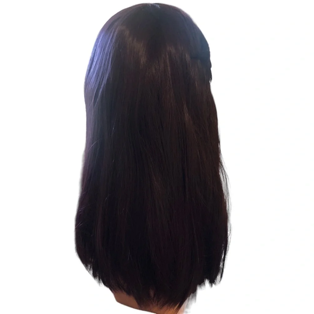 Halloween Long Auburn Wig Choppy Bangs Inner Adjustable Cap Synthetic Cosplay